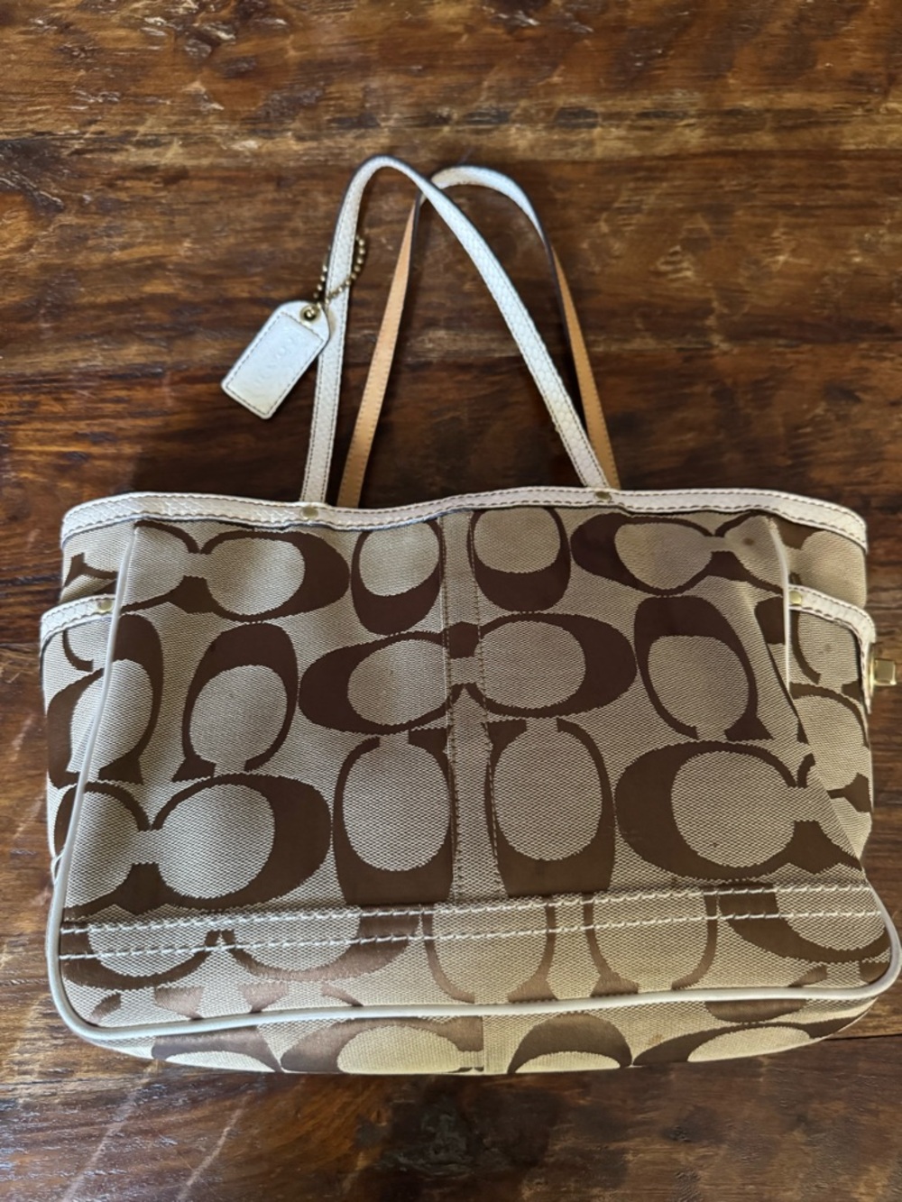 Coach Signature Tote & Wallet Set (Brown/Khaki) – Matching Bundle - Picture 2 of 16